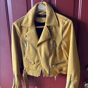 Zara Mustard Leather Jacket for Women